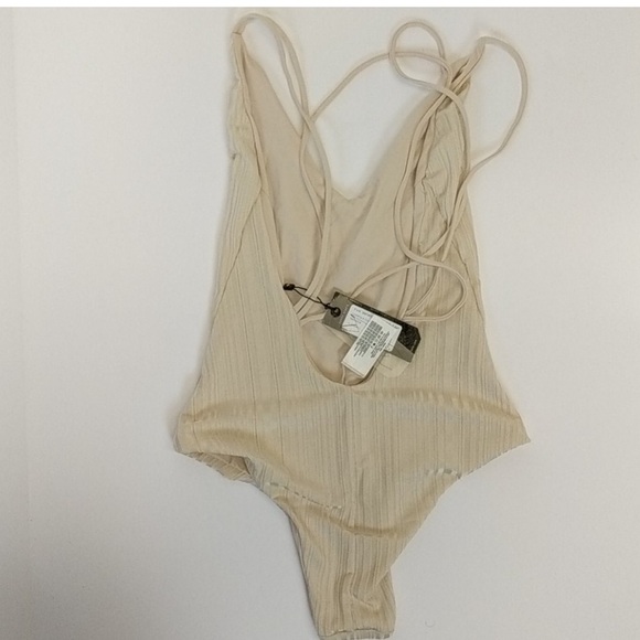 Anthropologie x Tavik Coppola One Piece Slinky Rib Swimsuit in Tapioca, size XS - Picture 4 of 6